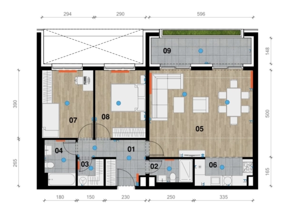 Trosobni stan: Zagreb, širi centar, 82,32 m²