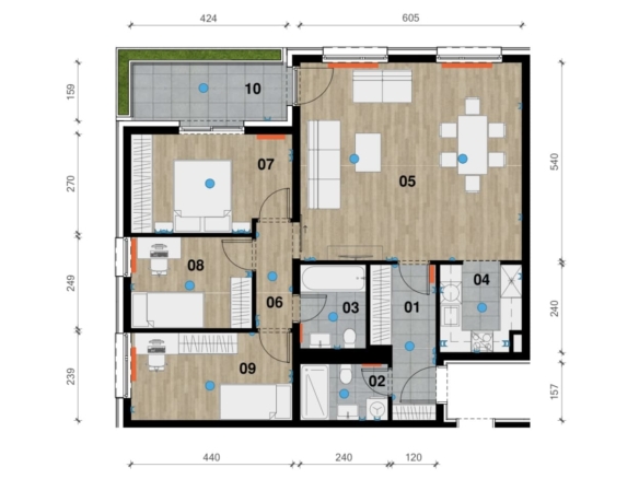 Četverosobni stan: Zagreb, Centar, 92.07 m²