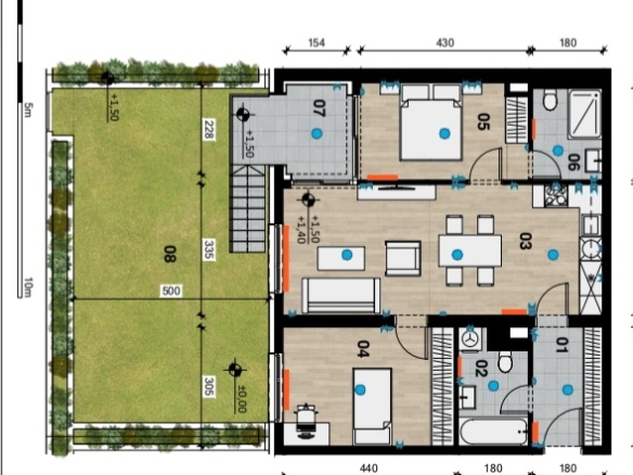 Trosoban stan sa vrtom: Zagreb, Centar, 75.24 m²