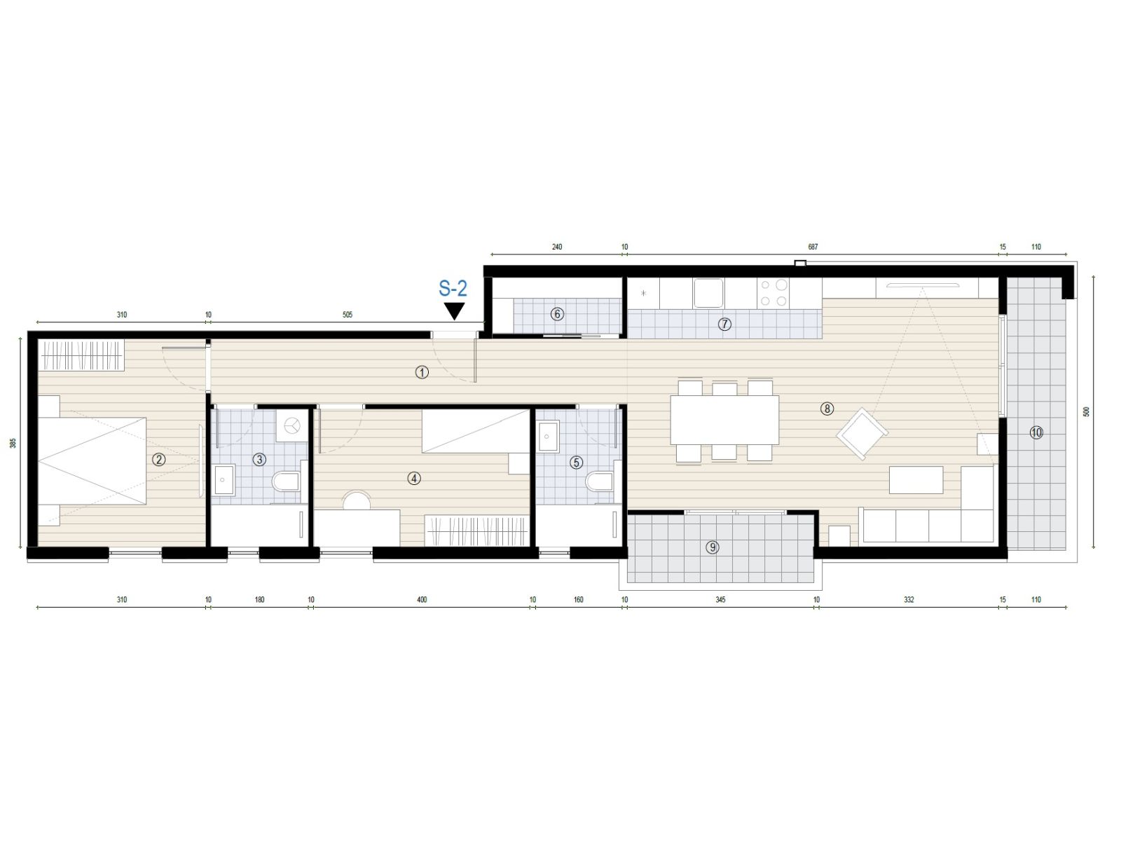 s2 Trosobni stan u prizemlju: Dugo Selo, NKP 81.78 m², Novogradnja
