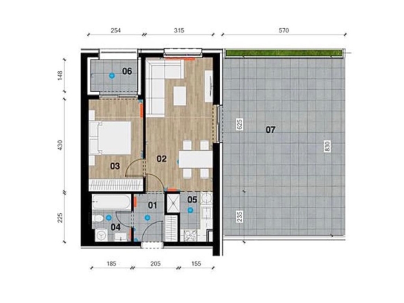 Dvosobni stan: Zagreb, Centar, 57.79 m²