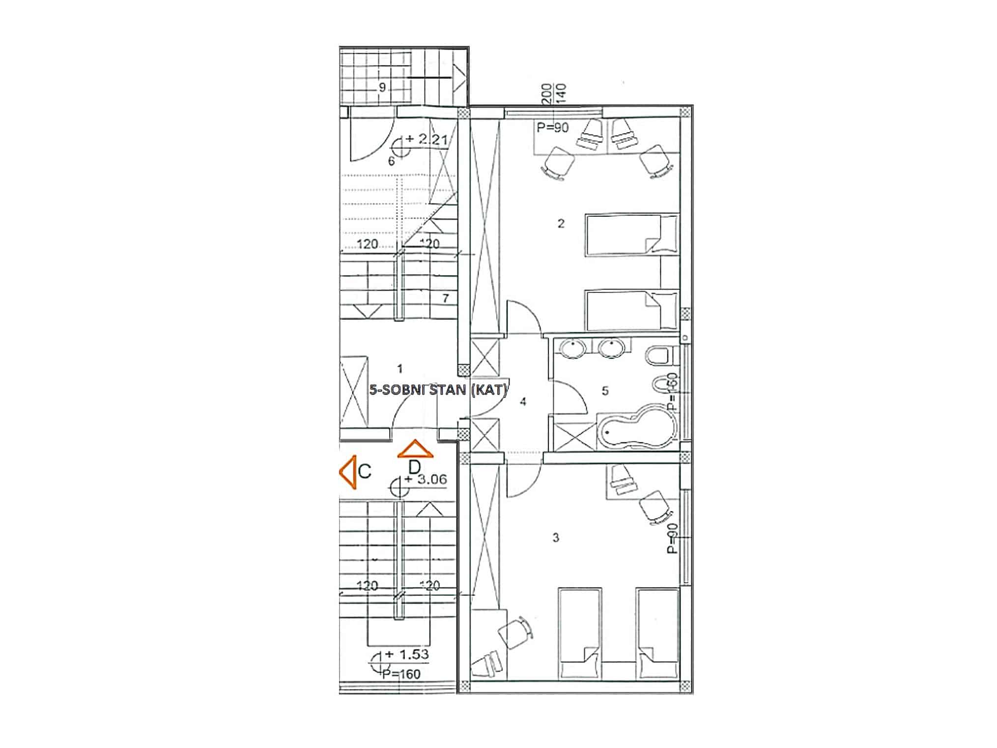 unnamed Dvoetažni peterosobni penthouse: Vrapče, NKP 220.07 m², Novogradnja