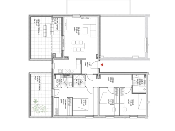 Četverosobni stan: Zagreb, Lučko, NKP 110.95 m2, Novogrdnja