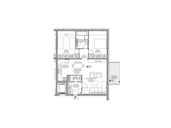 Trosobni stan: Jastrebarsko, Gornji Desinec, NKP 80.40 m²