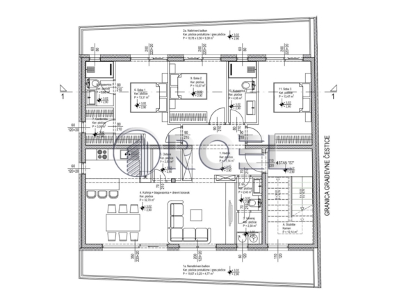 Četverosobni stan, Zagreb,Trokut, NKP 113.66 m2, novogradnja