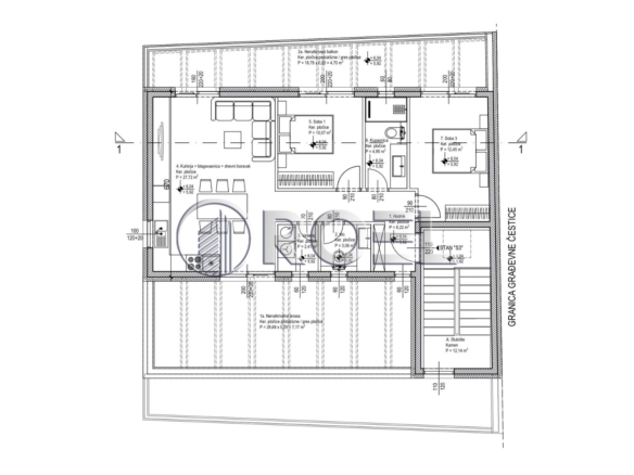 Trosoban stan, Zagreb,Trokut, NKP 80.81 m2, novogradnja