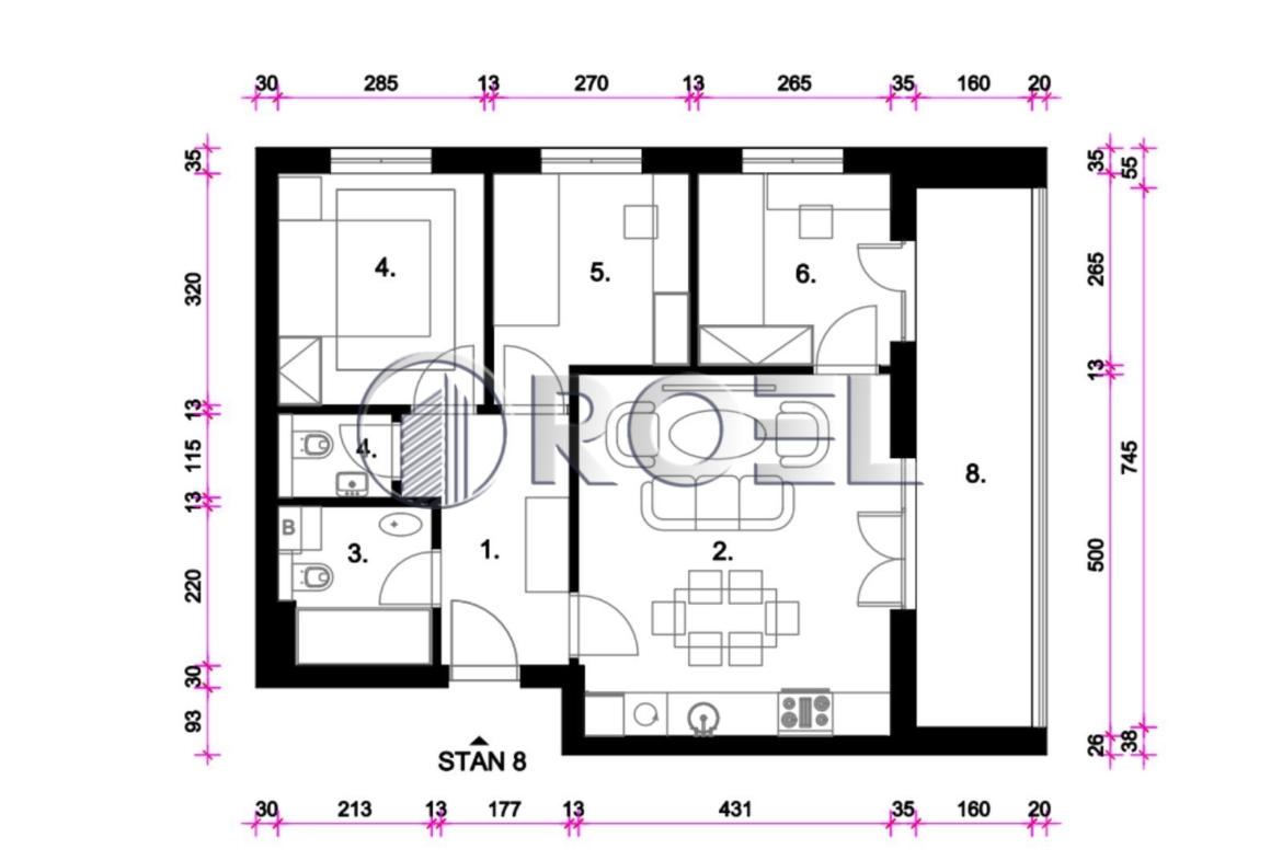Zagreb, Resnik, četverosoban stan NKP 67,26 m2, zimski vrt