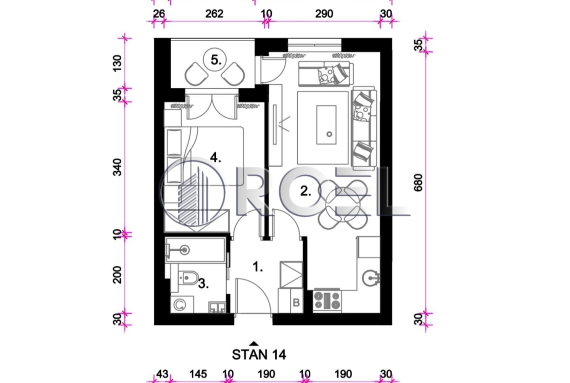 Zagreb, Resnik, two-bedroom apartment NKP 35,35 m2