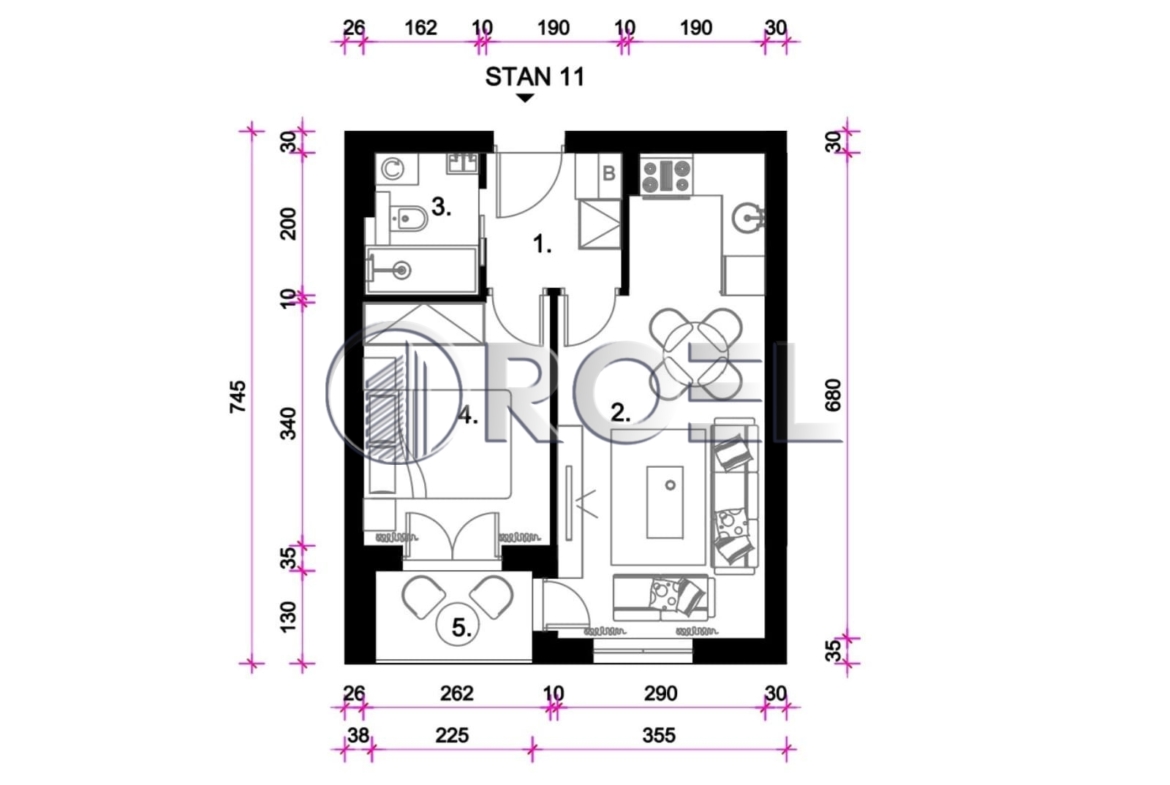 Zagreb, Resnik, two-bedroom apartment NKP 35,35 m2