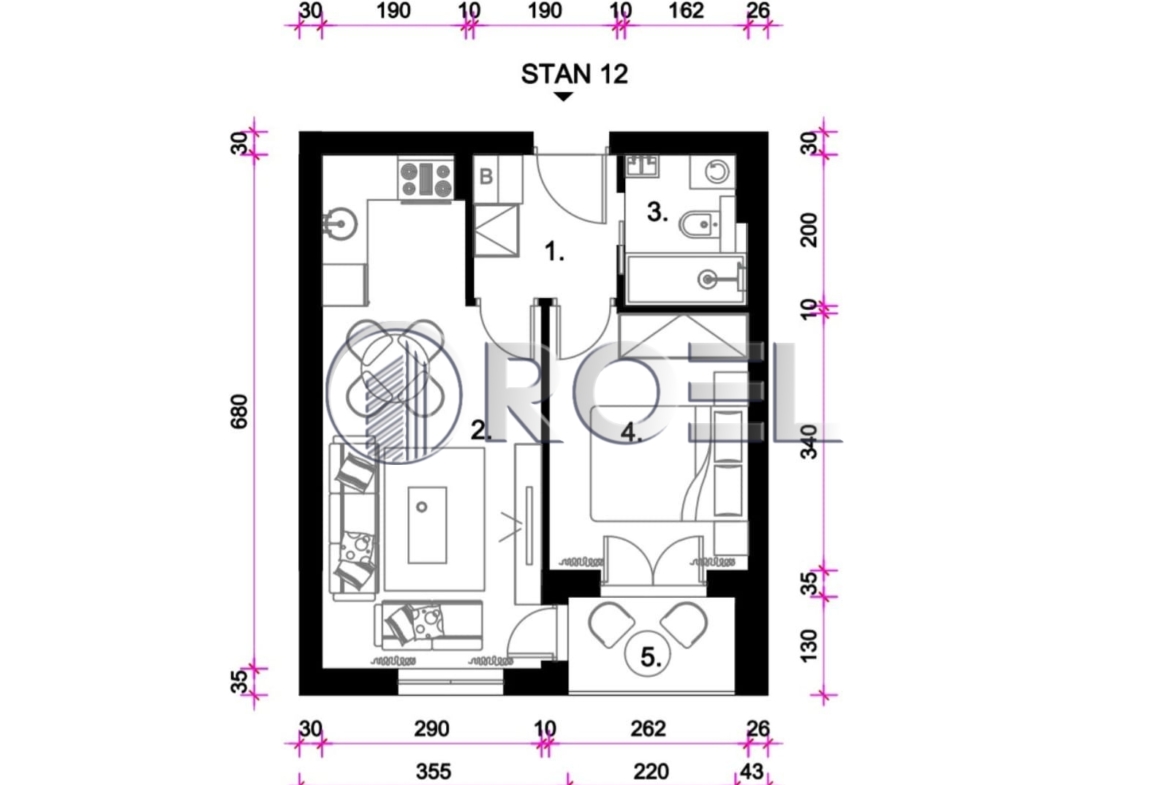 Zagreb, Resnik, two-bedroom apartment NKP 35,35 m2