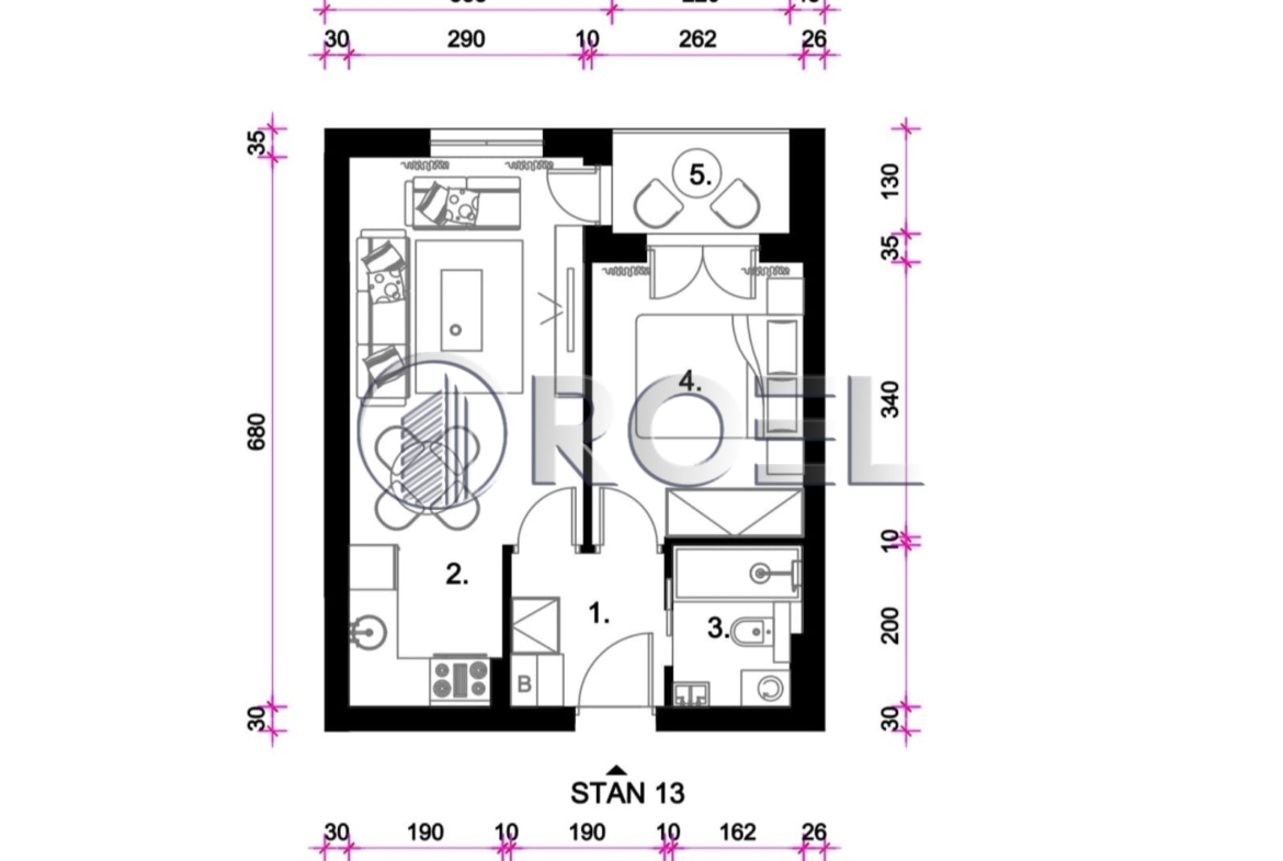 Zagreb, Resnik, two-bedroom apartment NKP 35,35 m2