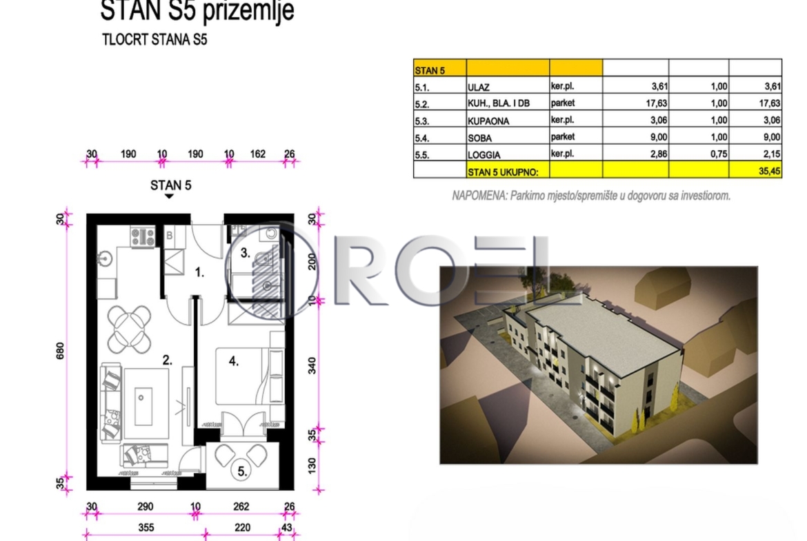 Zagreb, Čulinečka ulica, dvosoban stan NKP 34,45 m2