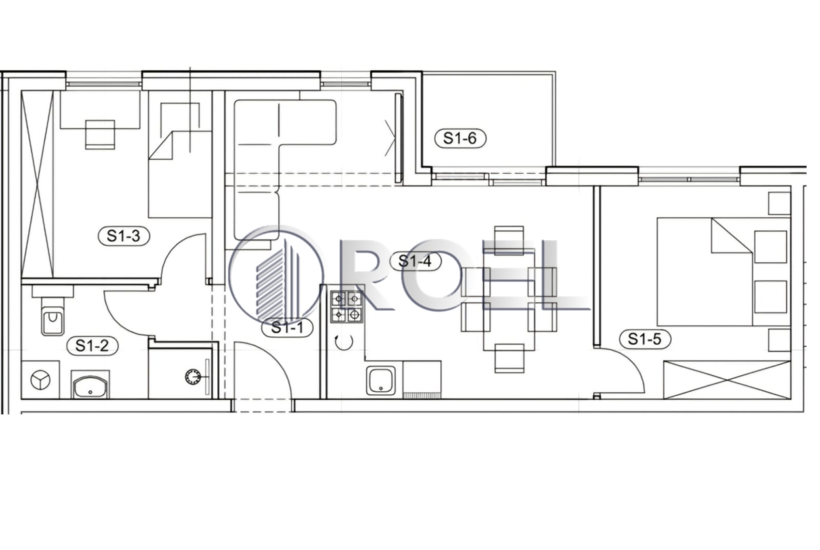 Zagreb, Odra, trosobni stan, NKP 52,44 m2, novi projekt