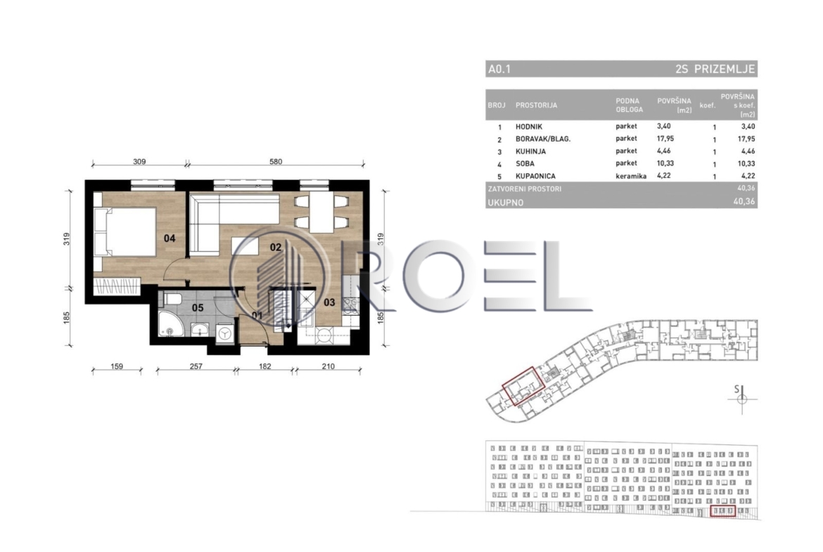 Dvosobni stan, Dubrava, Zagreb, novogradnja, 40.36 m²