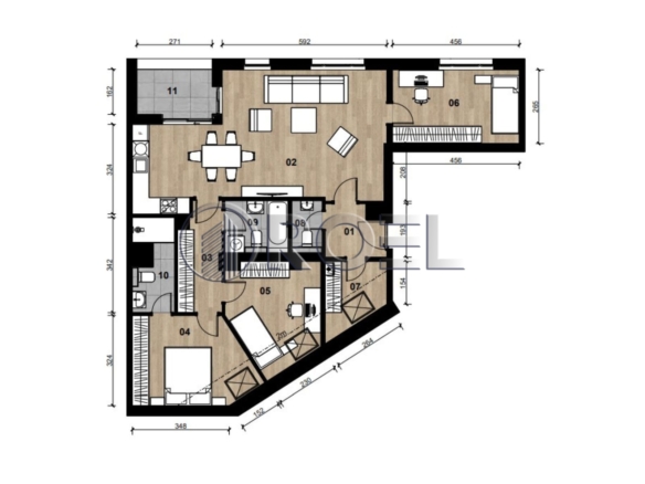 Četverosobni stan, Dubrava, Zagreb, novogradnja, 99.19 m²