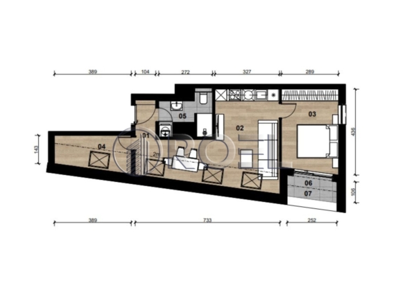 Dvosobni stan, Dubrava, Zagreb, novogradnja, 44.55 m²