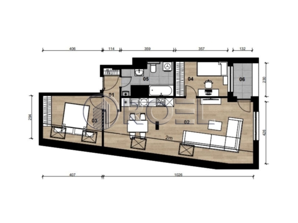 Trosobni stan, Dubrava, Zagreb, novogradnja, 65.06 m²