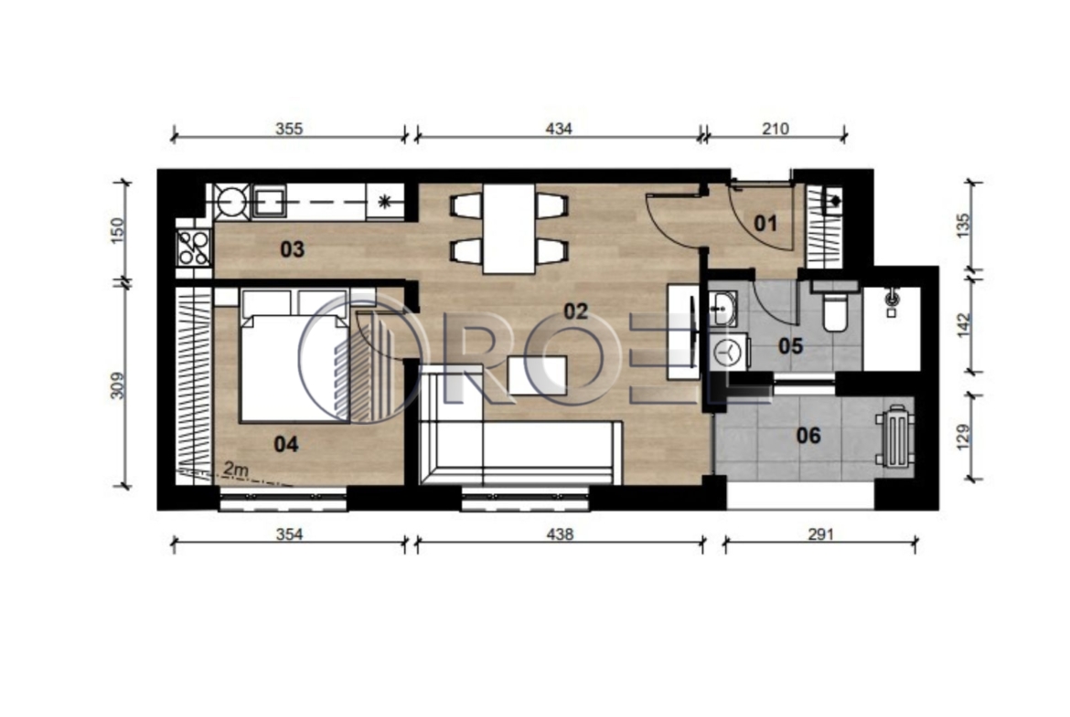 Dvosobni stan, Dubrava, Zagreb, novogradnja, 47.34 m²