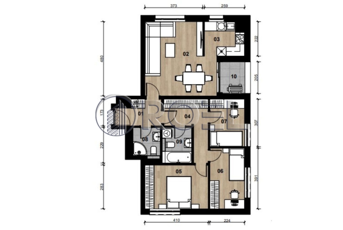 Trosobni stan, Dubrava, Zagreb, novogradnja, 75.06 m², prodaja