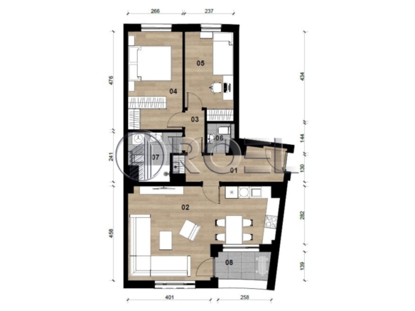 Trosobni stan, Dubrava, Zagreb, novogradnja, 69.21 m², prodaja