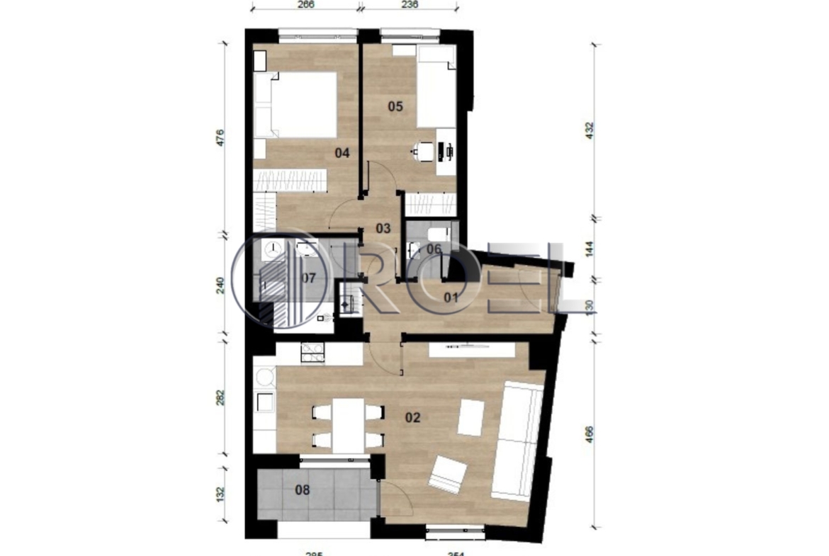 Trosobni stan, Dubrava, Zagreb, novogradnja, 69.21 m², prodaja