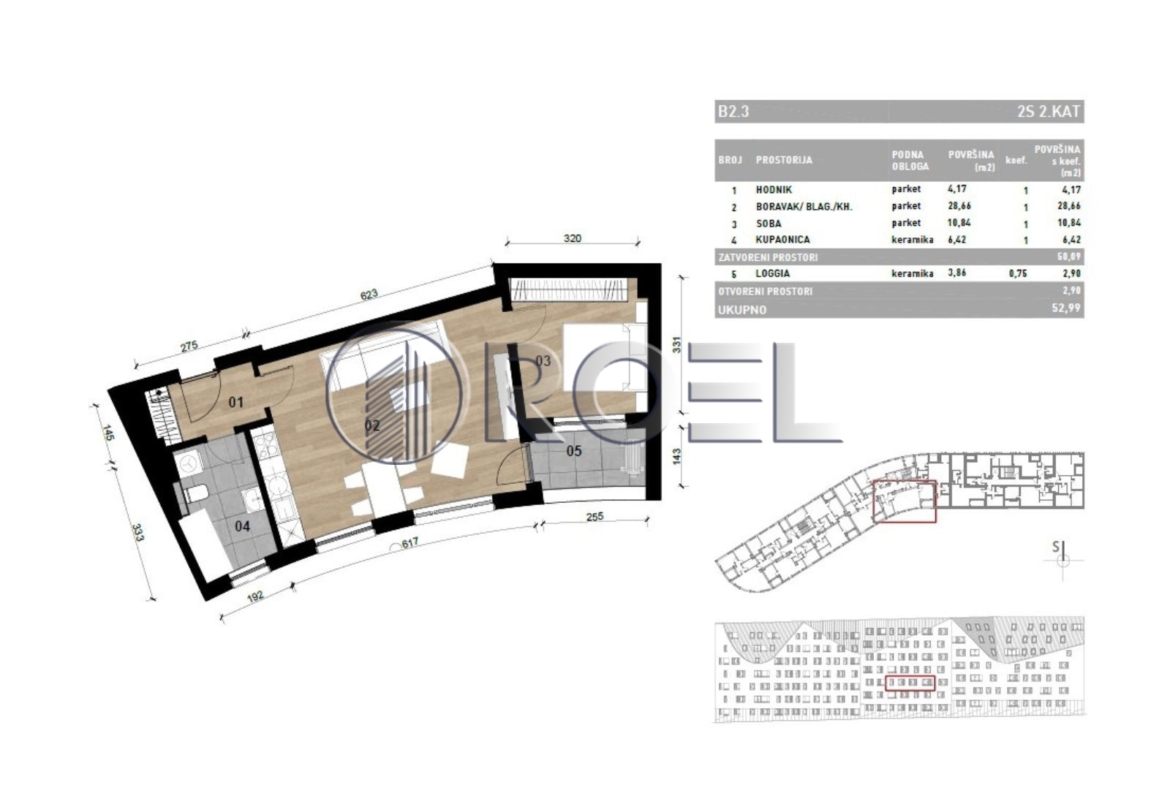 Dvosobni stan, Dubrava, Zagreb, novogradnja, 52.99 m², prodaja