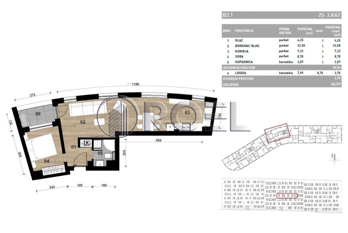 Dvosobni stan, Dubrava, Zagreb, novogradnja, 47.96  m², prodaja