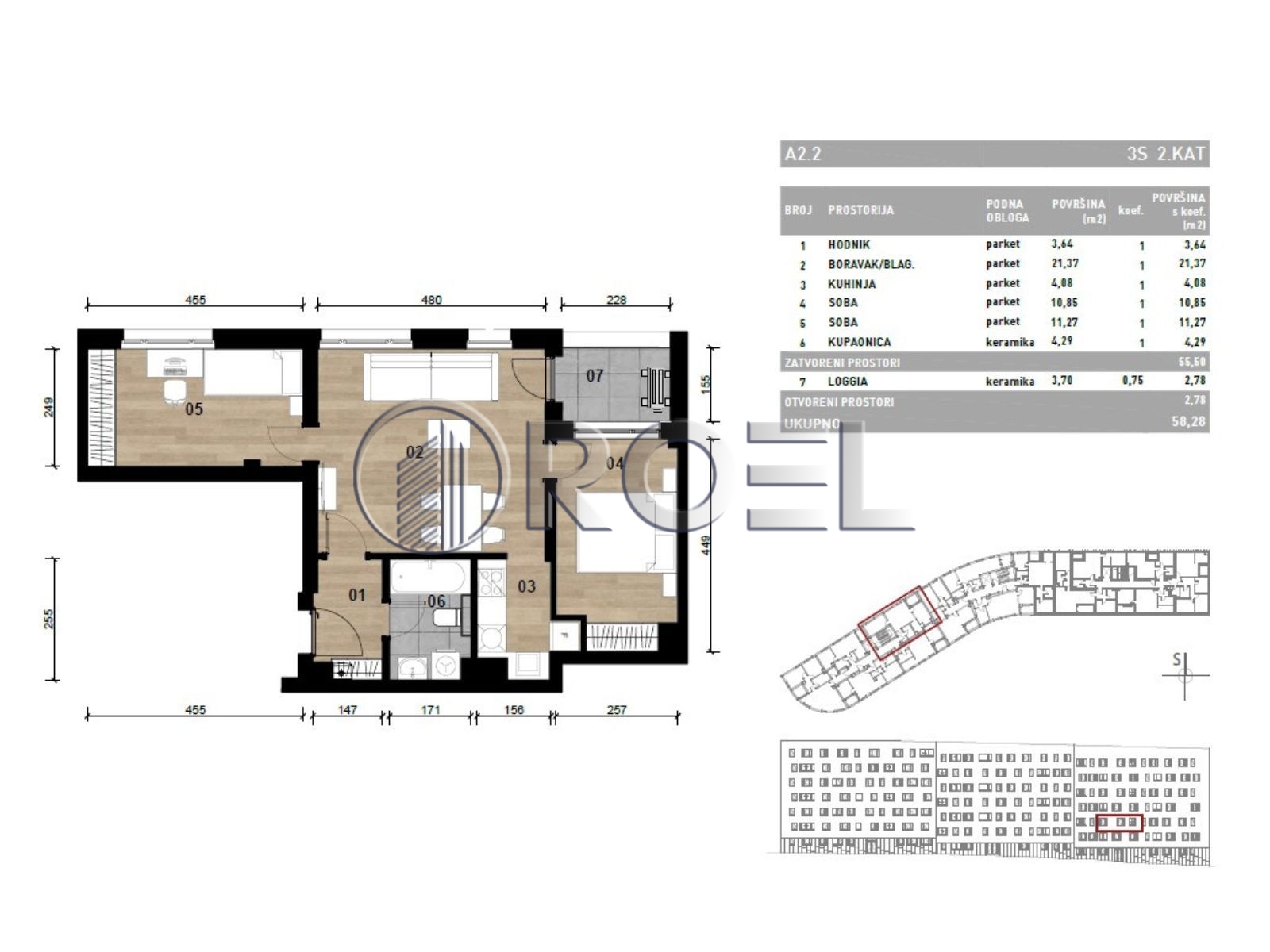 1394_1_1771885953 Trosobni stan, Dubrava, Zagreb, novogradnja, 58.28 m², prodaja