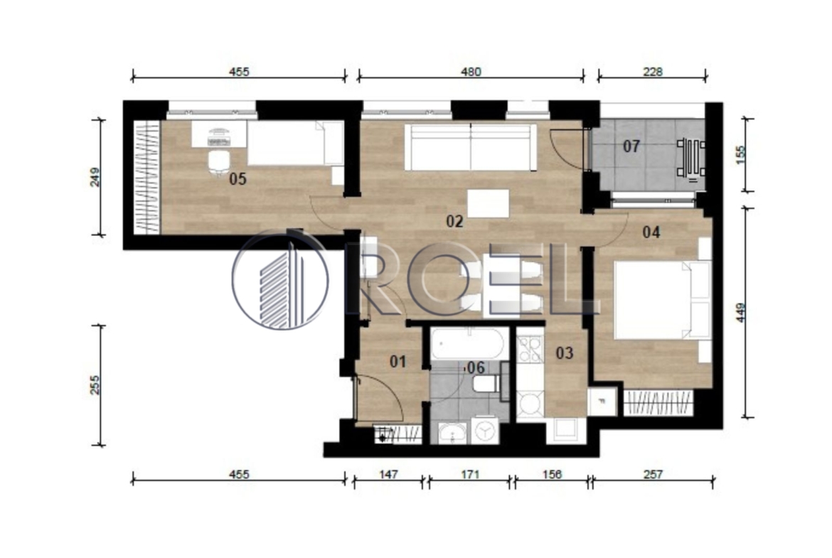 Trosobni stan, Dubrava, Zagreb, novogradnja, 58.28 m², prodaja
