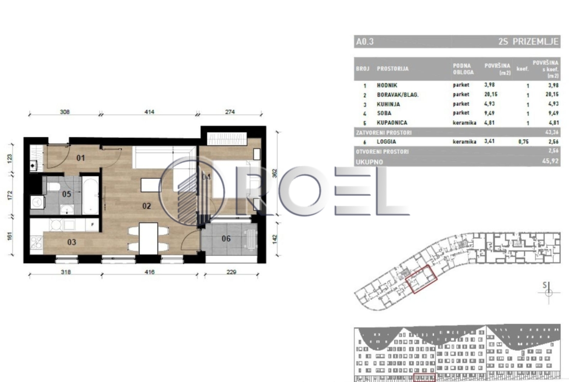Dvosobni stan, Dubrava, Zagreb, novogradnja, 45.92  m², prodaja