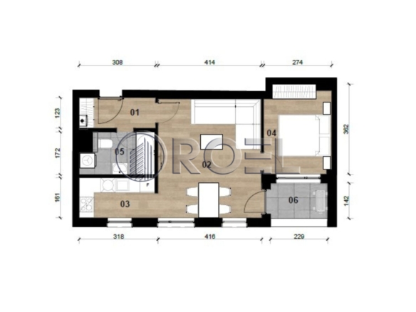 Dvosobni stan, Dubrava, Zagreb, novogradnja, 45.92  m², prodaja