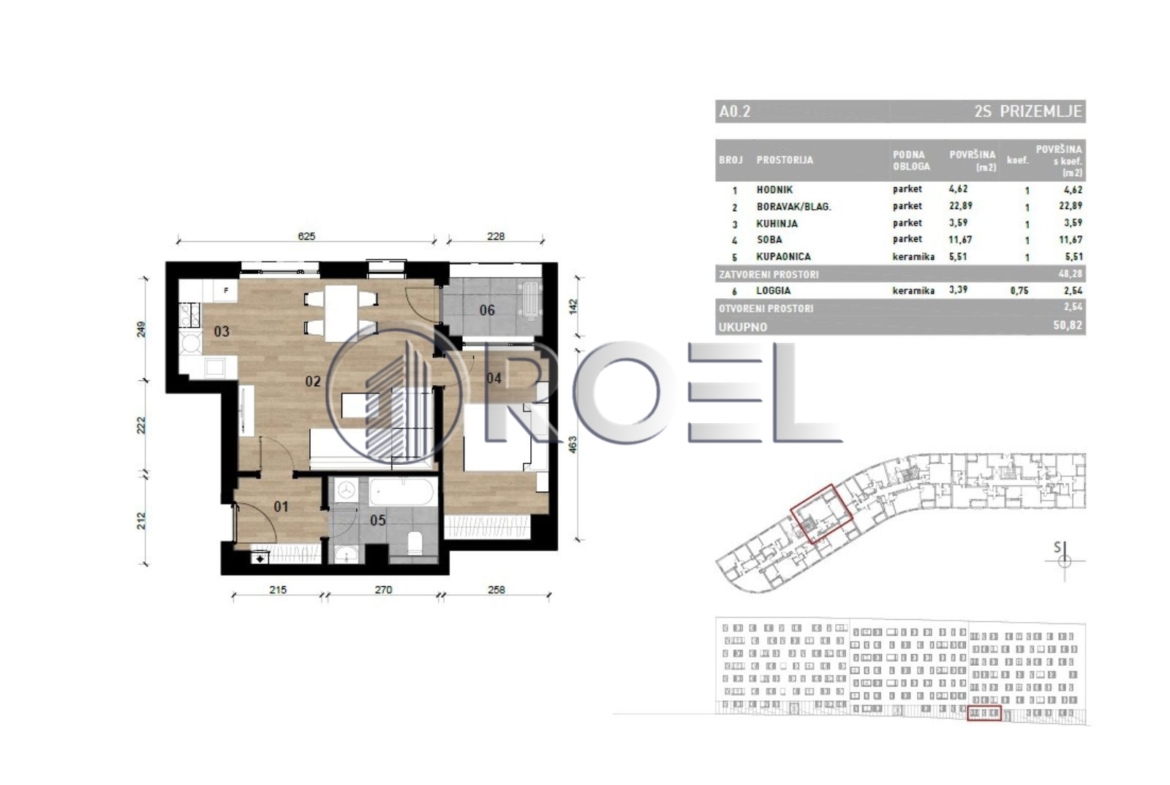 Dvosobni stan, Dubrava, Zagreb, novogradnja, 50.82  m², prodaja