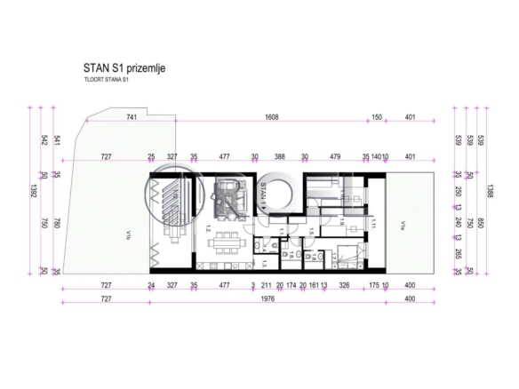 Zagreb, Sesvetski Kraljevec, 4-room apartment 116.29 m², garden