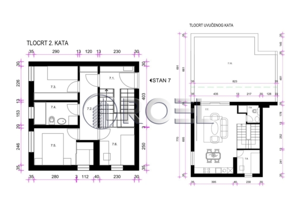 Zagreb, Sesvete, two-story 5-room apartment 106 m², for sale