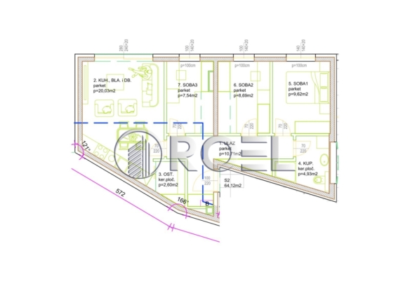 Three-bedroom apartment with garden, Zagreb, Sesvete, Bjelovarska, 94,94 m2