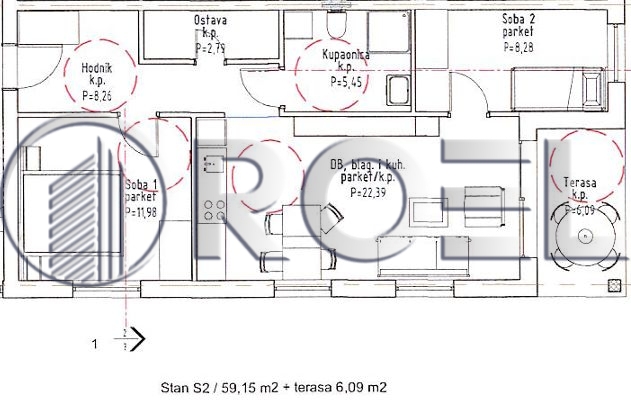 Prodaja, novi projekt, Zagreb, Odra, NKP 63,71, DB+2S