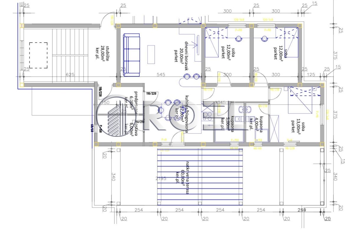 Four-room apartment, Stupnik, NKP 107 m2, 2PM