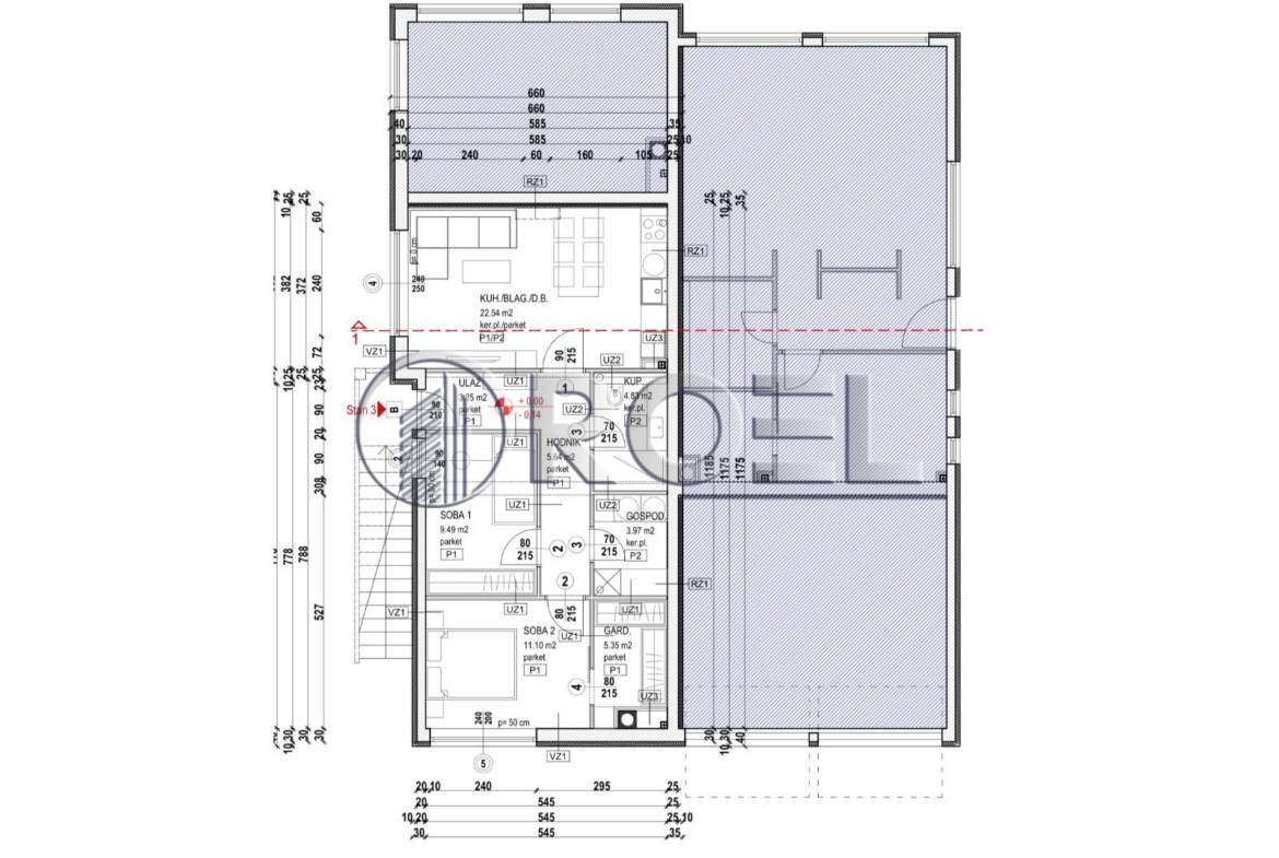 Trosobni stan s vrtom,  Zagreb, Sesvete, Bjelovarska, 78.1 m2