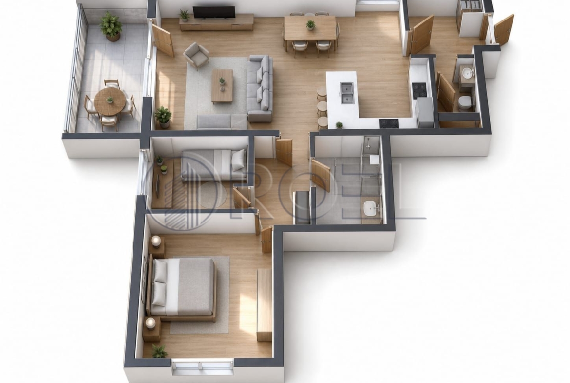 Novi Zagreb, Blato, trosobni stan, 68,62m2, vanjsko parkirno, prodaja