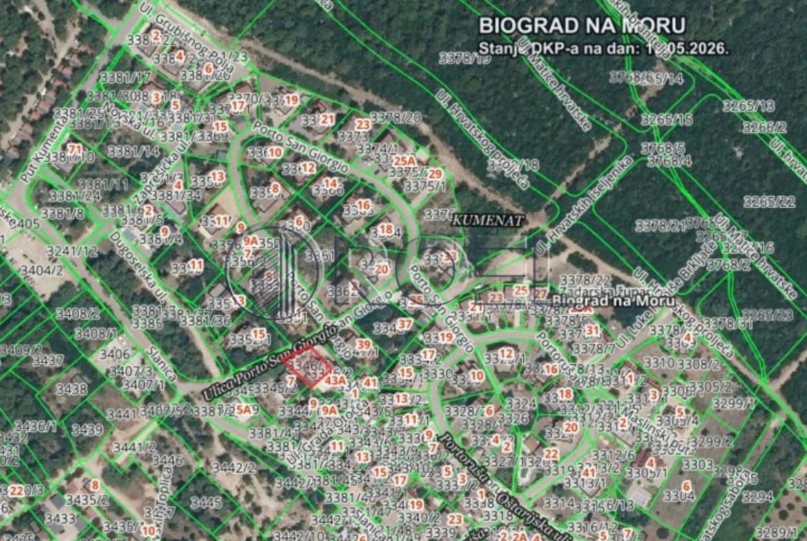 Građevinsko zemljište, Biograd na moru, 836 m2, Prodaja