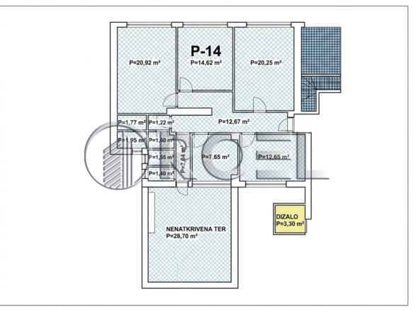 Trosobni stan s poslovnim prostorom, Zagreb, Donji grad 107,87m2