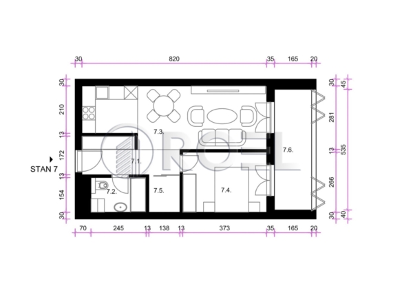 Two-bedroom apartment, Zagreb, Resnik, 49.62 m2, for sale