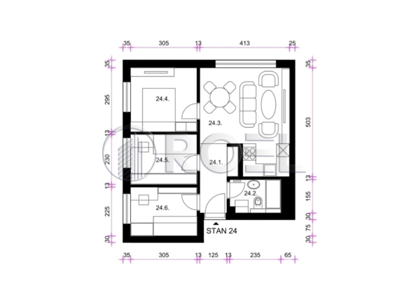 Četverosobni stan, Zagreb, Resnik, NKP 48.65 m2, prodaja