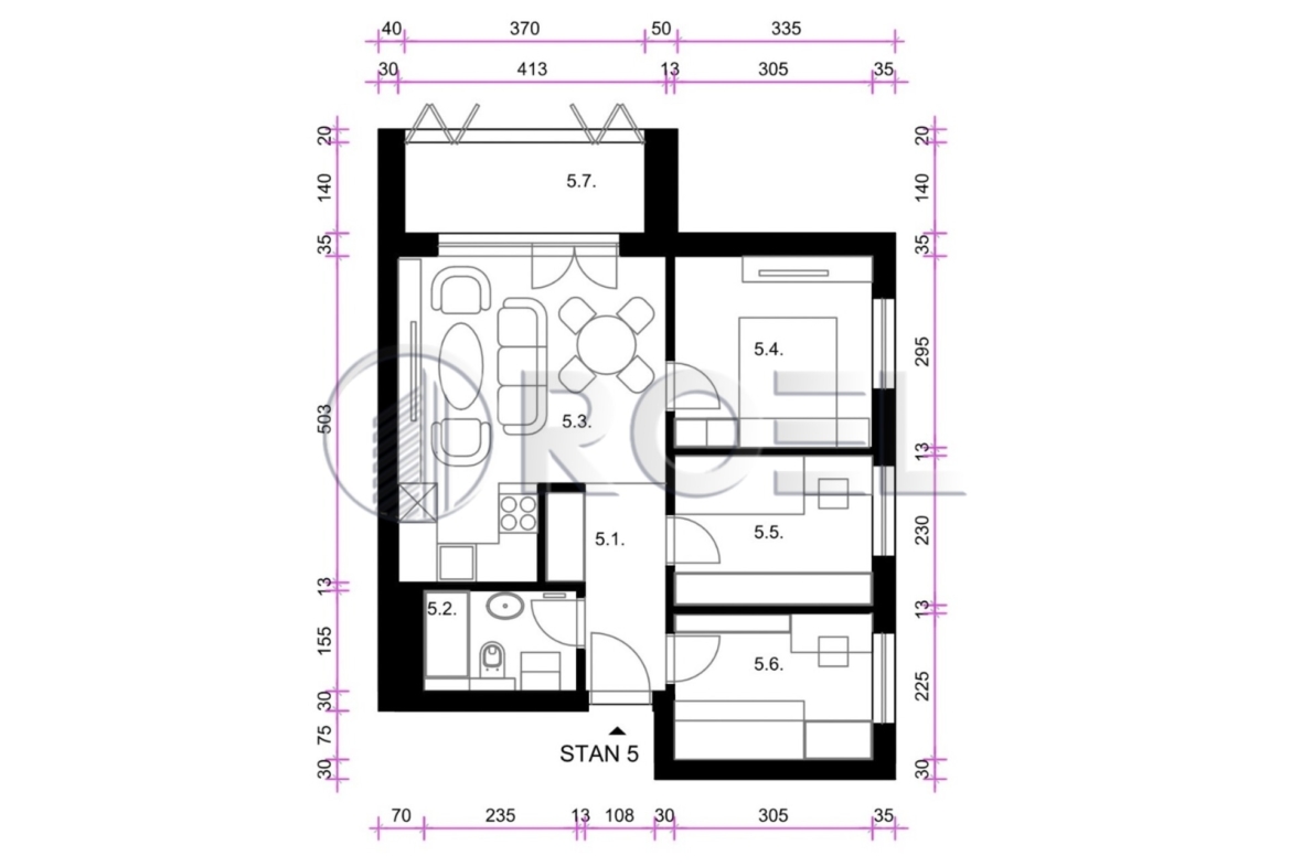 Četverosobni stan, Zagreb, Resnik, NKP 48.65 m2, prodaja