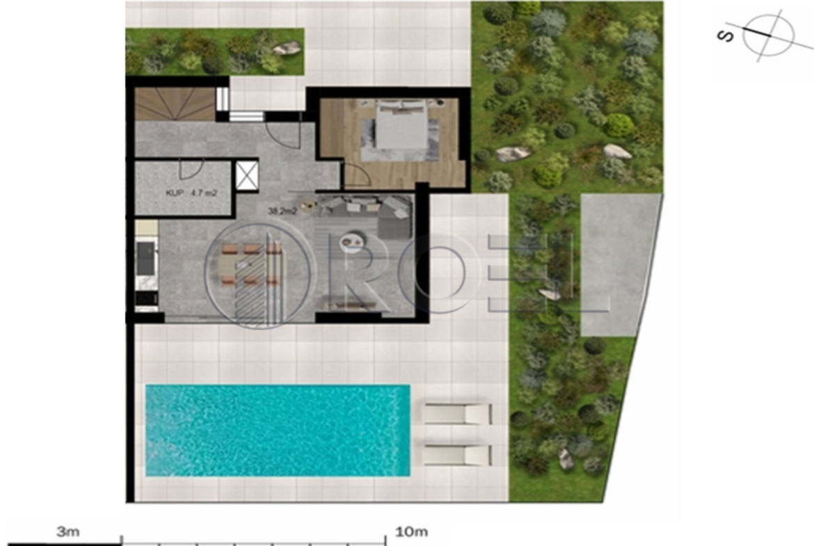 Crikvenica, dvoetažna kuća 123.8 m2 s bazenom, prodaja